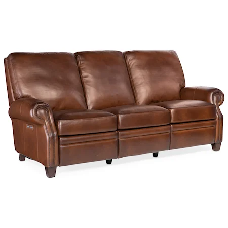 Traditional Power Recline Sofa with Power Headrest