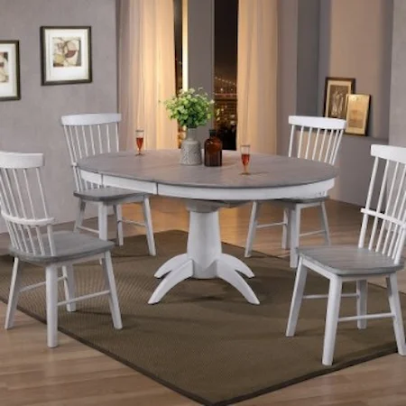 Cottage Style 5-Piece Dining Set with Butterfly Leaf