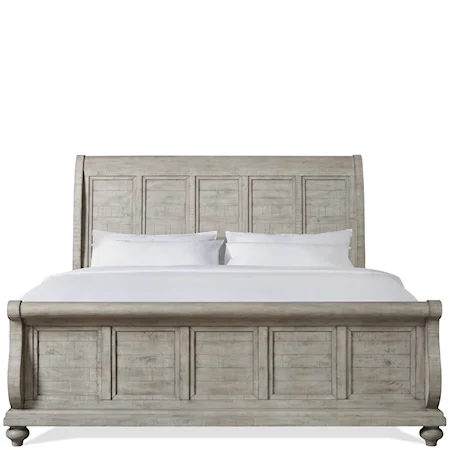 Relaxed Vintage Queen Sleigh Bed 