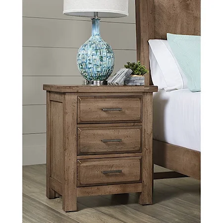 Relaxed Vintage Solid Wood 3-Drawer Nightstand