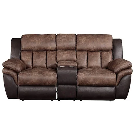 Casual Reclining Loveseat w/Console