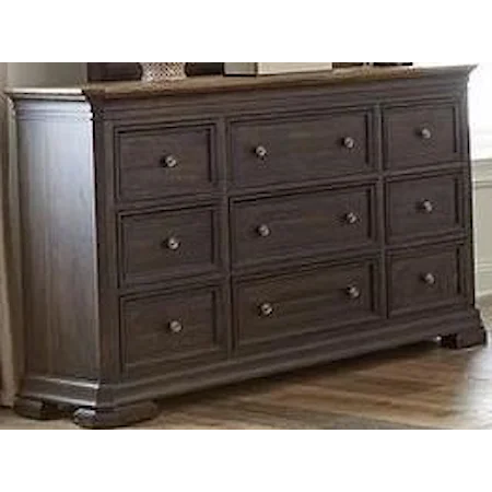 Traditional Dresser with Nine Drawers