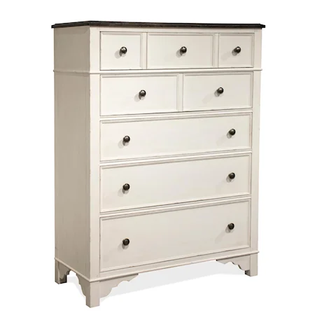 Cottage 5-Drawer Bedroom Chest with Felt-Lining