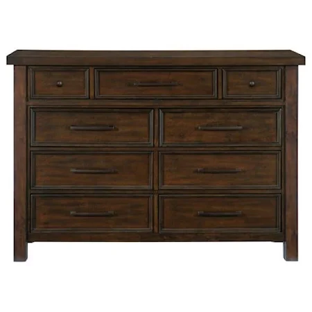 Transitional 9-Drawer Dresser