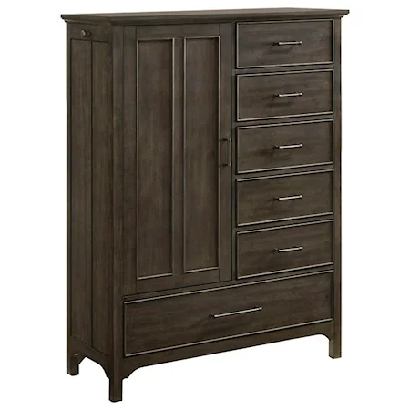 Contemporary Gentleman's Chest with Cedar-Lined Drawer and Pull-Out Hanging Rod