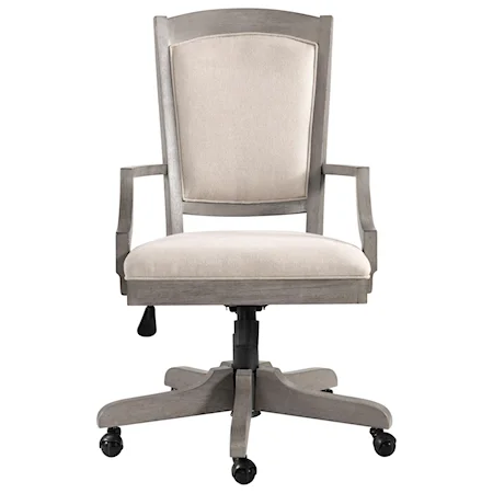 Transitional Upholstered Desk Chair with Adjustable Height