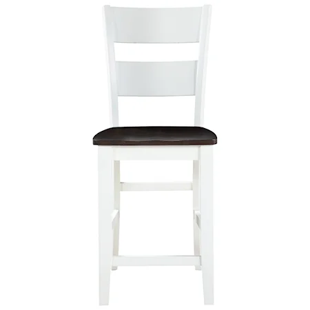 Transitional 24" Barstool with Ladder Back