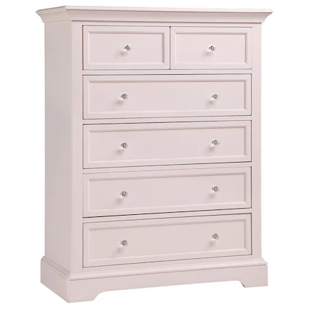 Transitional Chest of Drawers with Round Crystal Knobs