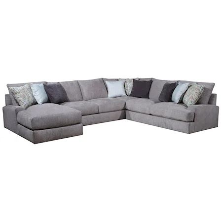 Contemporary 4-Piece Sectional with Left-Facing Chaise