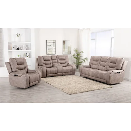 Power Reclining Sofa, Console Loveseat and Recliner Group