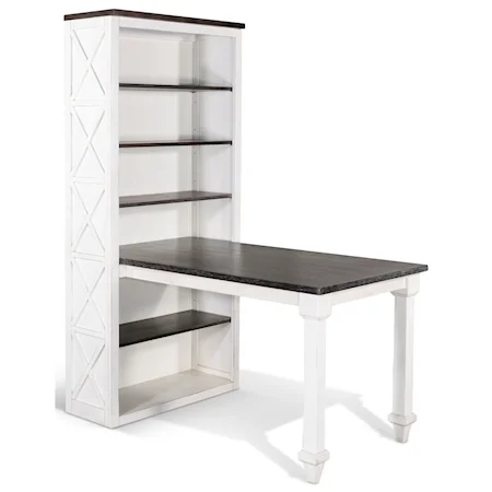 Bookcase Desk with 5 Shelves