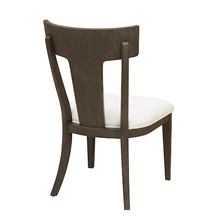 Transitional Wood Back Side Chair with Upholstered Seat