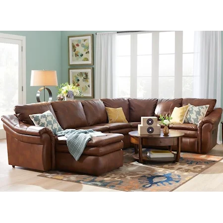 4-Piece Reclining Sectional Sofa with RAS Chaise