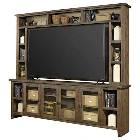 Rustic TV Stand with Hutch