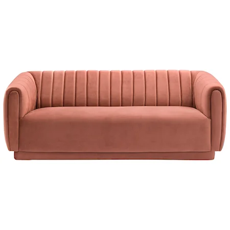 Modern Velvet Sofa with Channel Tufting