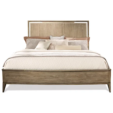 Glam Queen Panel Bed with Metal Accents