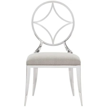 Glam Side Chair with Upholstered Seat