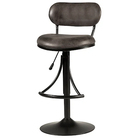 Athena Swivel Adjustable Counter/Bar Height Stool in Black