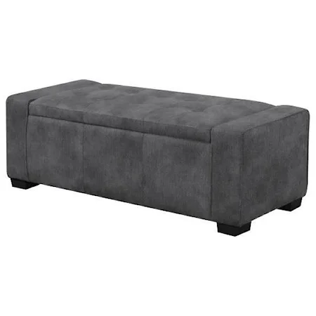 Upholstered Storage Bench with Button Tufted Seat