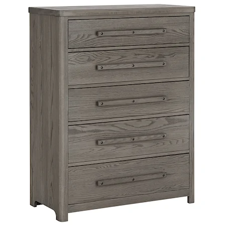 Solid Wood 5-Drawer Chest