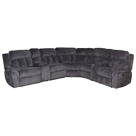 4-Seat Reclining Sectional Sofa with Cupholders and Storage