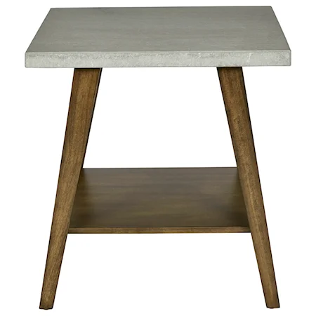 Contemporary End Table with Concrete Table Top