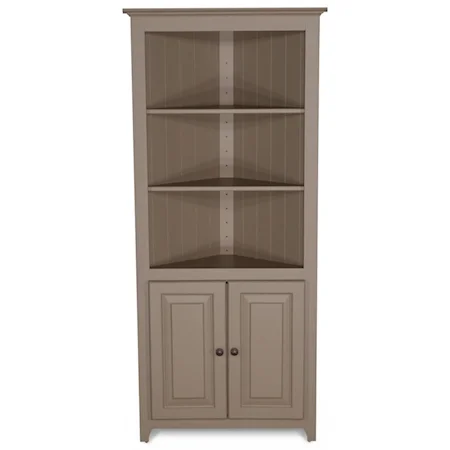 Solid Pine Corner Cabinet with 3 Adjustable Shelves