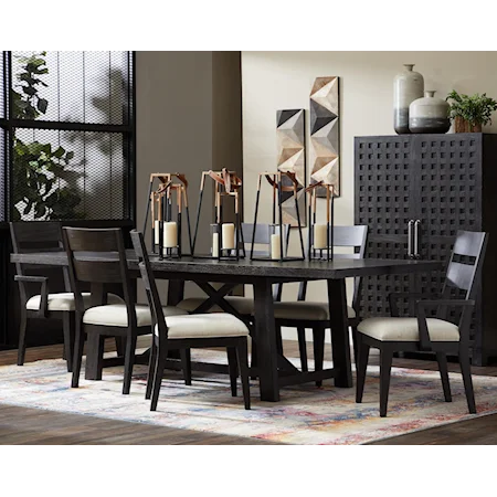 7-Piece Outdoor Dining Set with Ladderback Chairs