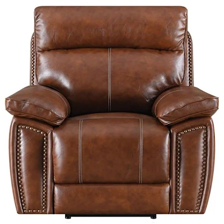 Transitional Power Recliner with Built-In USB Ports