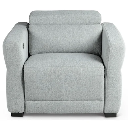 Contemporary Power Recliner with Power Headrest and USB Port