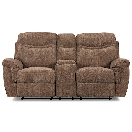 Casual Dual Reclining Console Loveseat with Cup Holders