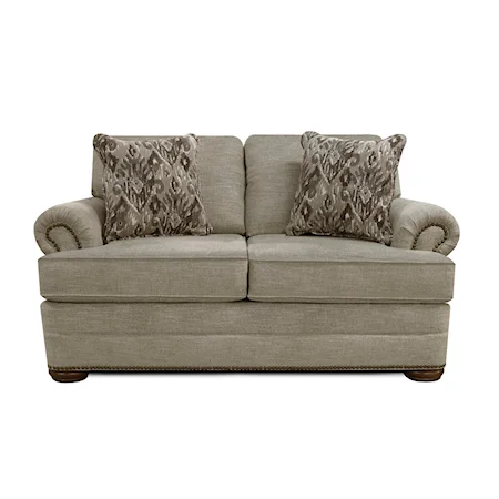 Casual Loveseat with Nailhead Trim