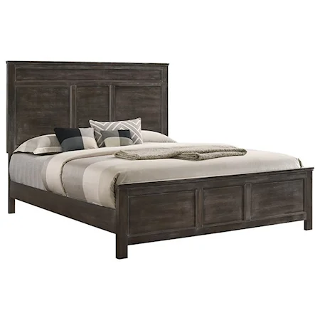 Transitional Twin Panel Bed with Decorative Molding