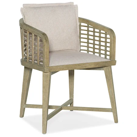 Coastal Barrel Back Chair with Loose Back Pillow