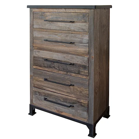 Rustic 5-Drawer Chest