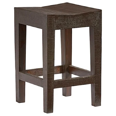 Casual Backless Solid Wood Counter Stool