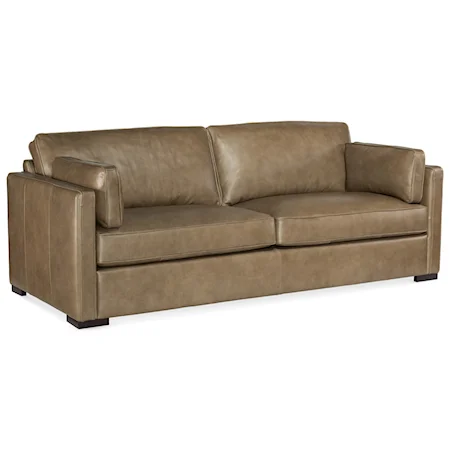 Leather Contemporary Stationary Sofa