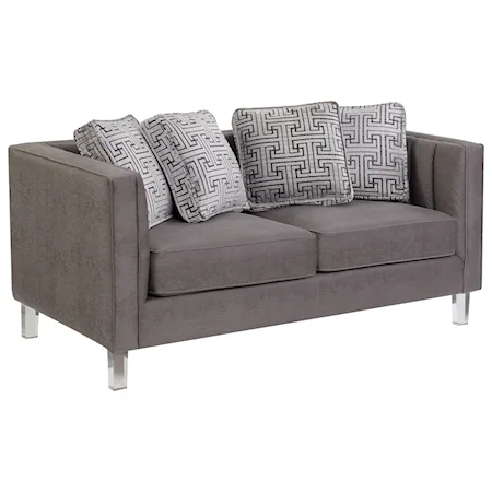 Contemporary Track Arm Loveseat