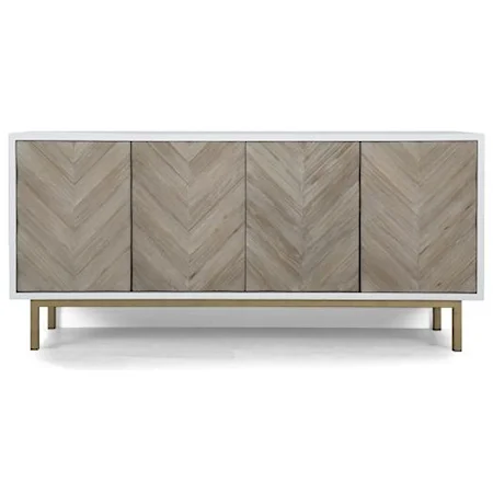 Contemporary Accent Chest with Metal Base