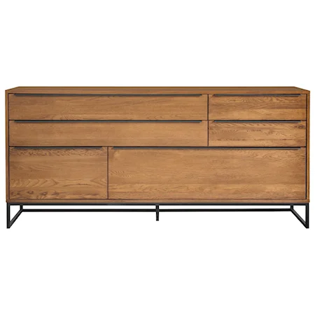 Modern Solid Oak Wood Sideboard with Soft-Close Drawers