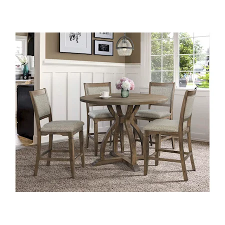 Casual 5-Piece Counter Height Dining Set