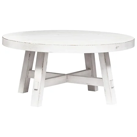Contemporary Splay Leg Round Cocktail Table
