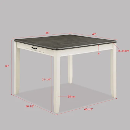 Casual Counter Height Table with 1 Drawer