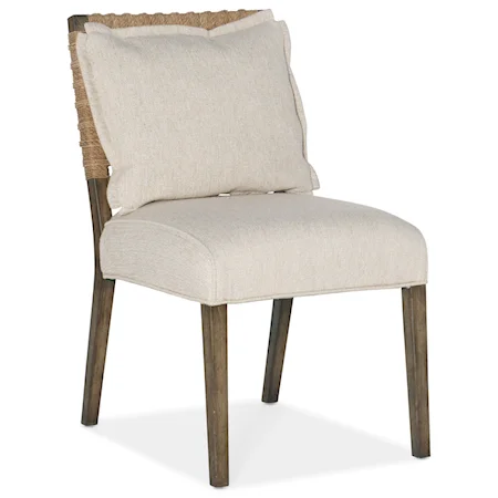 Woven Back Side Chair with Performance Fabric