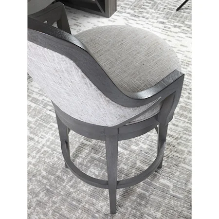 Transitional Upholstered Swivel Barstool