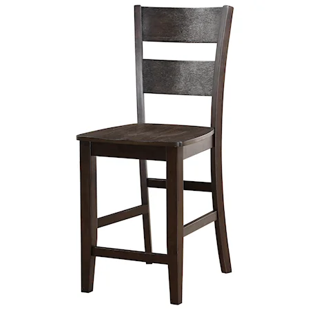 Transitional 24" Barstool with Ladder Back