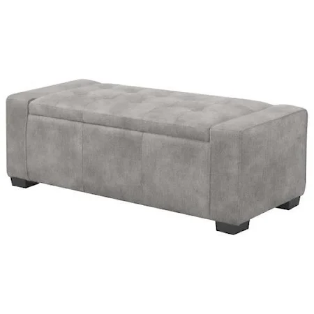 Upholstered Storage Bench with Button Tufted Seat