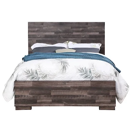 Rustic Queen Bed with Butcher Block Finish