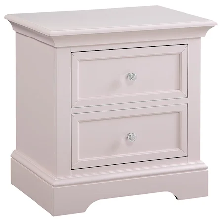 Transitional Nightstand with Round Crystal Knobs