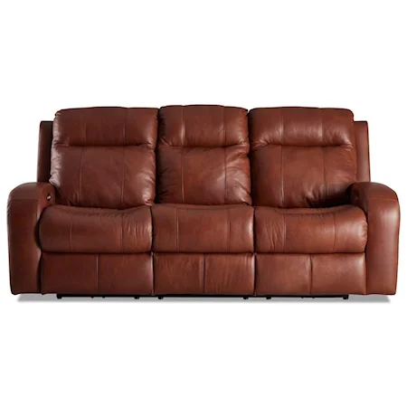 Casual Power Reclining Sofa with Power Headrests, Massage & Heat